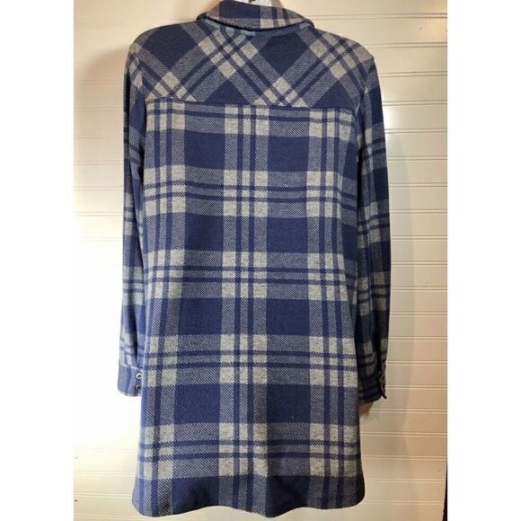 Soft Surroundings SUPER SOFT 1/4 Zip Cozy Blue Plaid Tunic Petite Medium - Picture 2 of 9